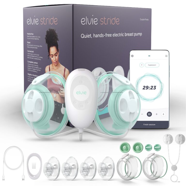 Elvie Stride Hospital-Grade, App-Controlled Breast Pump - Hands-Free, Wearable, Ultra-Quiet & Electric with 2-Modes, 10-Settings & 5oz Capacity per Cup