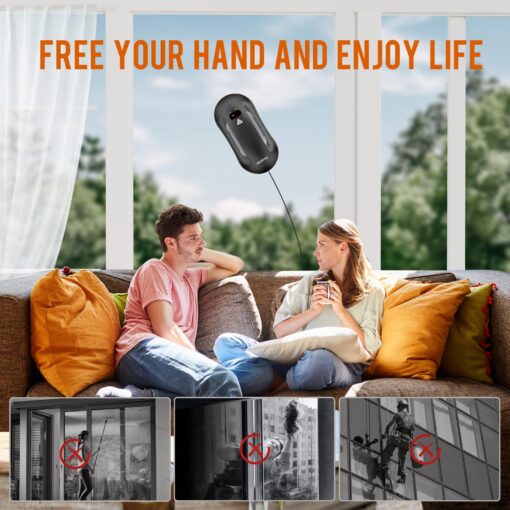 AGORVIO Window Cleaning Robot with Auto Water Spray & Smart Navigation, Automatic Window Cleaner Robot for Inside/Outside Glass with Triple Safety System, Edge Detection and Remote Control - Image 7
