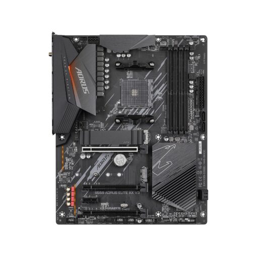 GIGABYTE B550 AORUS Elite AX V3 Motherboard, Supports AMD AM4 Ryzen 5000 Processors, ATX, DDR4, Dual M.2, SATA 6Gb/s, 2.4/5 GHz Dual-Band, 2.5 GbE LAN, PCIe 4.0 - Image 5