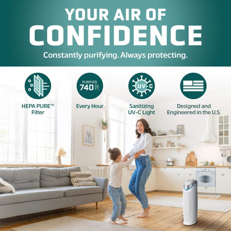 GermGuardian Air Purifier with HEPA 13 Filter, Removes 99.97% of Pollutants, Covers 743 Sq. Foot Room in 1 Hour, UV-C Light Helps Reduce Germs, 22 Inch, 2-Pack, White, AC4825W2PK - Image 10