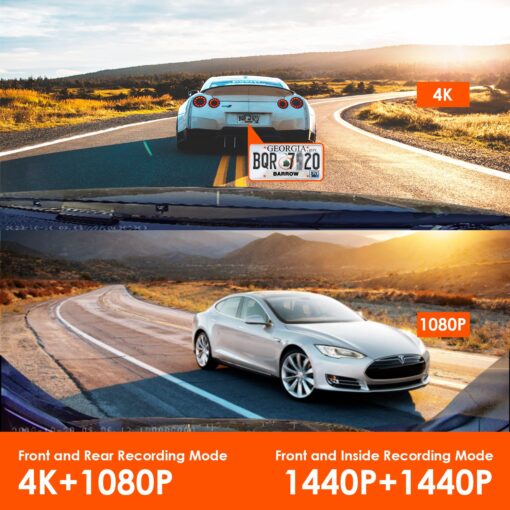 【Bundle: Vantrue N4 Three Channel Dash Cam + Type C USB Port Hardwire Kit】 Vantrue N4 3 Channel 4K Dash Cam, 4K+1080P Front and Rear, 1440P+1440P Front and Inside,Three Way Car Camera - Image 6