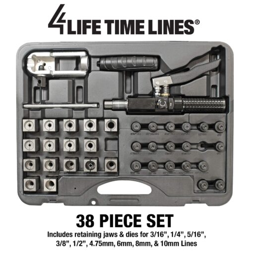 4LIFETIMELINES Hydraulic Flaring Tool Set - Universal Kit, Includes Comprehensive Range of Dies for 3/16" to 1/2" & 4.75mm to 10mm Lines, Ensures Precise and Efficient Flaring - Image 4