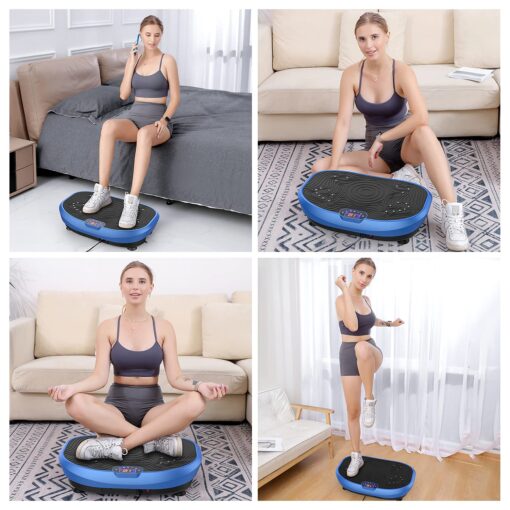 AXV Vibration Plate Exercise Machine Whole Body Workout Music Vibrate Fitness Platform Lymphatic Drainage Machine for Weight Loss Shaping Toning Wellness Home Gyms Workout - Image 2