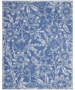 Nourison Whimsicle Floral Blue 8'4" x 11'6" Area Rug, Easy Cleaning, Non Shedding, Bed Room, Living Room, Dining Room, Kitchen (8x12)