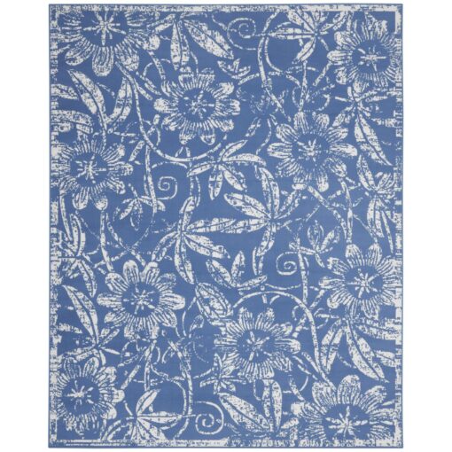 Nourison Whimsicle Floral Blue 8'4" x 11'6" Area Rug, Easy Cleaning, Non Shedding, Bed Room, Living Room, Dining Room, Kitchen (8x12)