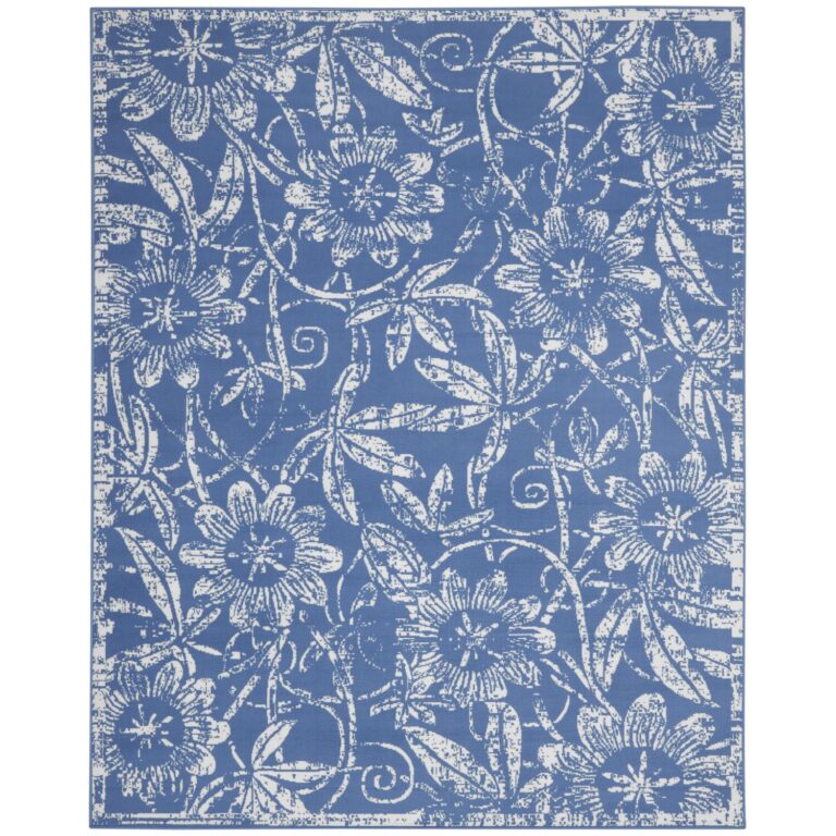 Nourison Whimsicle Floral Blue 8'4" x 11'6" Area Rug, Easy Cleaning, Non Shedding, Bed Room, Living Room, Dining Room, Kitchen (8x12)