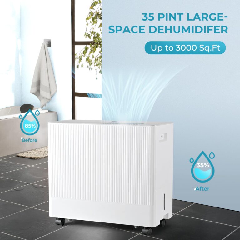 Euhomy 3000 Sq.Ft Energy Star Dehumidifier for Basement, 35 Pint to 85 Pint Dehumidifier with 1.32 Gallon Water Tank Capacity, Auto Drainage,Large Dehumidifiers For Home with 4 Operation Modes - Image 5