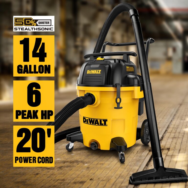 DEWALT DXV14P Shop Vacuum Wet/Dry 14 Gallon, 6 HP Wet/Dry Vac with 110 CFM Powerful Scution, Yellow - Image 9
