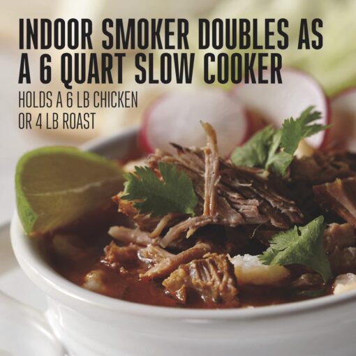 WESTON 2-in-1 Programmable Slow Cooker & Electric Indoor Smoker, 6 Quart, 3-Tier Smoking Rack for Meat, Cheese and More, Dishwasher Safe Crock, Temperature Probe, Includes 16 oz. Party Dipper, Black - Image 7