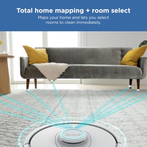 Shark IQ Robot Vacuum with Bagless Self-Empty 60 Day Capacity Base, Multi-Surface Cleaning, Powerful Suction, Pet Hair Pickup, for Carpets & Hardfloors, Home Mapping, White, RV2302AE - Image 6