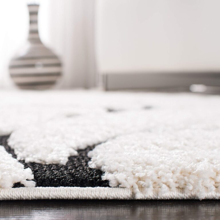 SAFAVIEH Florida Shag Collection Area Rug - 6' x 9', Ivory & Black, Scroll Design, Non-Shedding & Easy Care, 1.2-inch Thick Ideal for High Traffic Areas in Living Room, Bedroom (SG455-1290) - Image 3