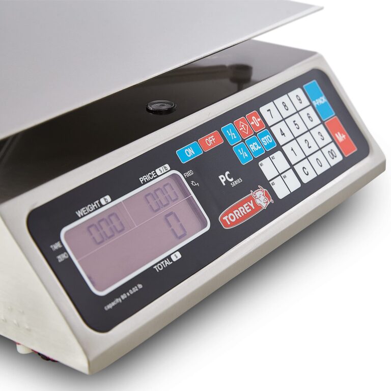 TORREY PC80L Electronic Price Computing Scale, Rechargeable Battery, Stainless Steel Construction, 100 Memories, 8 Direct Access Keys, 80 lb - Image 8