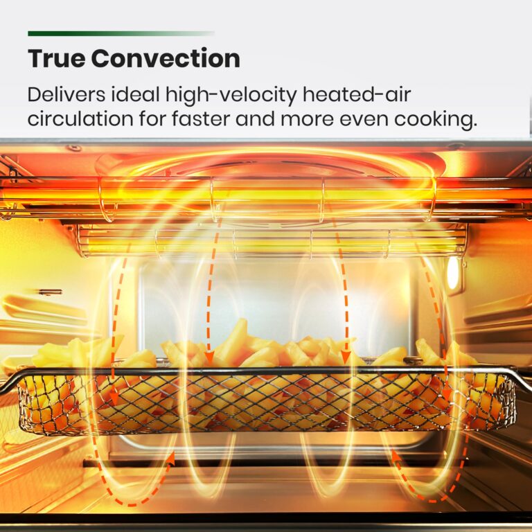 VAL CUCINA Infrared Heating Air Fryer Toaster Oven, Extra Large Countertop Convection Oven 10-in-1 Combo, 6-Slice Toast, Enamel Baking Pan Easy Clean with Recipe Book, Brushed Stainless Steel Finish - Image 6