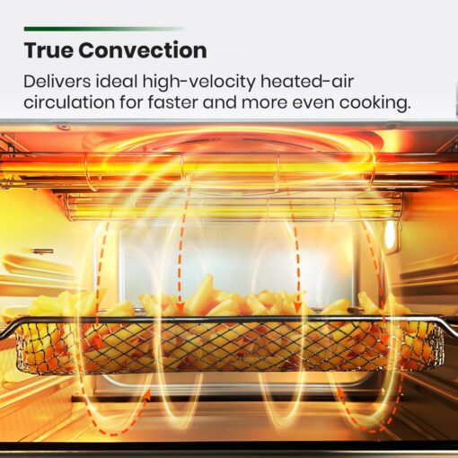 VAL CUCINA Infrared Heating Air Fryer Toaster Oven, Extra Large Countertop Convection Oven 10-in-1 Combo, 6-Slice Toast, Enamel Baking Pan Easy Clean with Recipe Book, Black Matte Stainless Steel - Image 8