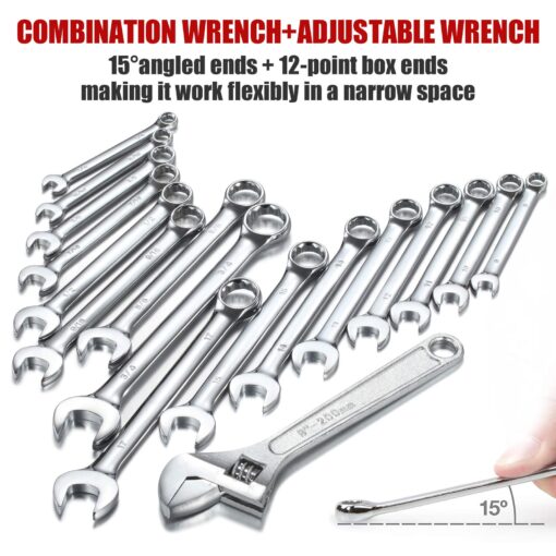 ARUCMIN 438-Piece Mechanics Tool Set with 3-Drawer Heavy Duty Metal Box Repair Tool Kit - Image 5