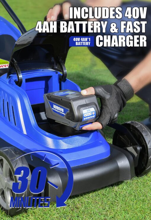 WILD BADGER POWER Lawn Mower 40V Brushless 18" Cordless, 5 Cutting Height Adjustments Electric Lawn Mower, Quickly Folding Within 5’s, 4.0AH Battery and Super Charger Included. - Image 5