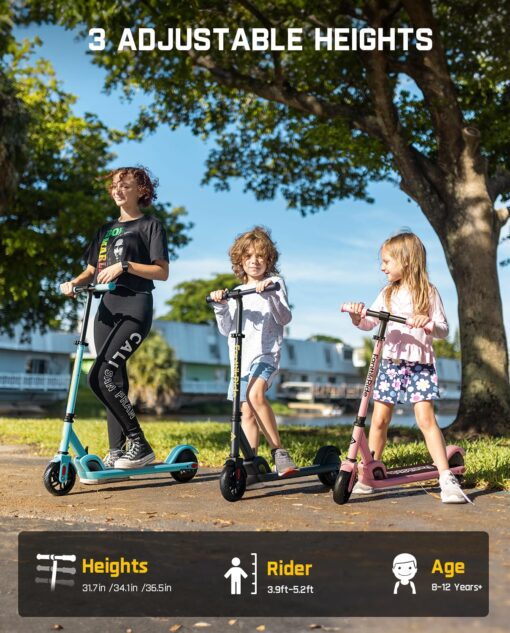 FanttikRide C9 Electric Scooter for Kids 8-12, Adjustable Handlebar Height for Riders 3.9-5.2 ft, 132 lbs, Up to 40 mins Continuous Time, 5 Miles Range, 2 Safe Max Speed 6/10 MPH, Blue - Image 5