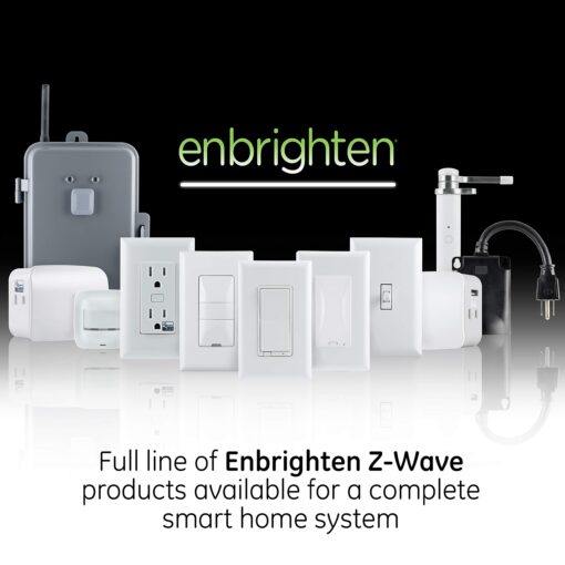 Enbrighten Almond Z-Wave Plus Smart Light Switch with QuickFit and SimpleWire, 3-Way Ready, Compatible with Alexa, Google Assistant, ZWave Hub Required, Repeater/Range Extender, Toggle, 24 Pack, 82686 - Image 2