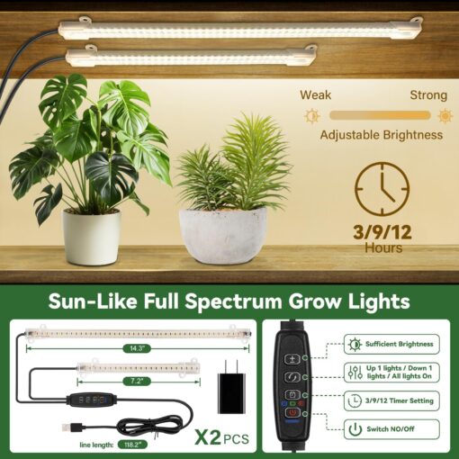 WIWIDRM Plant Stand Indoor with Grow Light,68" Tall Plant Stand for Indoor Plants Multiple,7 Tiered Metal Plant Shelf,Swan Shaped Plant Holder for Home,Patio,Balcony 2PCS - Image 5