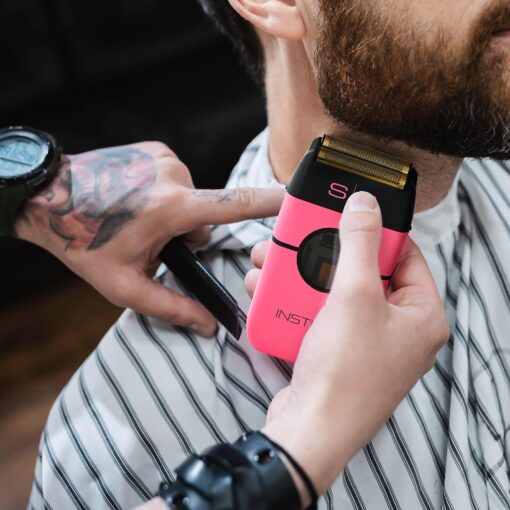 StyleCraft Instinct Metal Cordless Double Foil Shaver with IN2 Vector Motor Intuitive Torque Control, USB-C Rechargeable (Pink) - Image 2