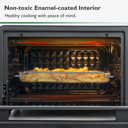 VAL CUCINA Infrared Heating Air Fryer Toaster Oven Combo, with Non-toxic Enamel-coated Interior, Extra Large Countertop Convection Oven 10-in-1 Combo, 6-Slice Toast, Enamel Baking Pan Easy Clean - Image 7