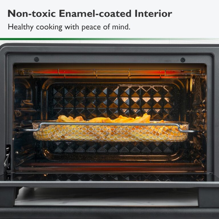 VAL CUCINA Infrared Heating Air Fryer Toaster Oven Combo, with Non-toxic Enamel-coated Interior, Extra Large Countertop Convection Oven 10-in-1 Combo, 6-Slice Toast, Enamel Baking Pan Easy Clean - Image 7