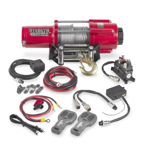 Stealth Winches 4500lb UTV ATV Winch, 12 Volt Electric Winch with 2 Wireless remotes and Steel Rope, Perfect for Towing Boat Trailer Winch, Portable Winch 12v, Roller Fairlead & Mounting Plate