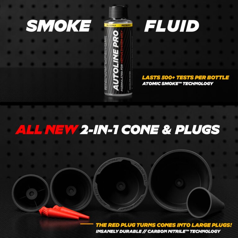 AutoLine Pro Automotive Ventus Smoke Machine Leak Tester EVAP Vacuum - World's #1 Self-Powered Li-Ion Battery Unit - OEM Odorless Fulid Lasts 500 Tests - Built-in Air Compressor - Cone Cap Plugs - Image 5