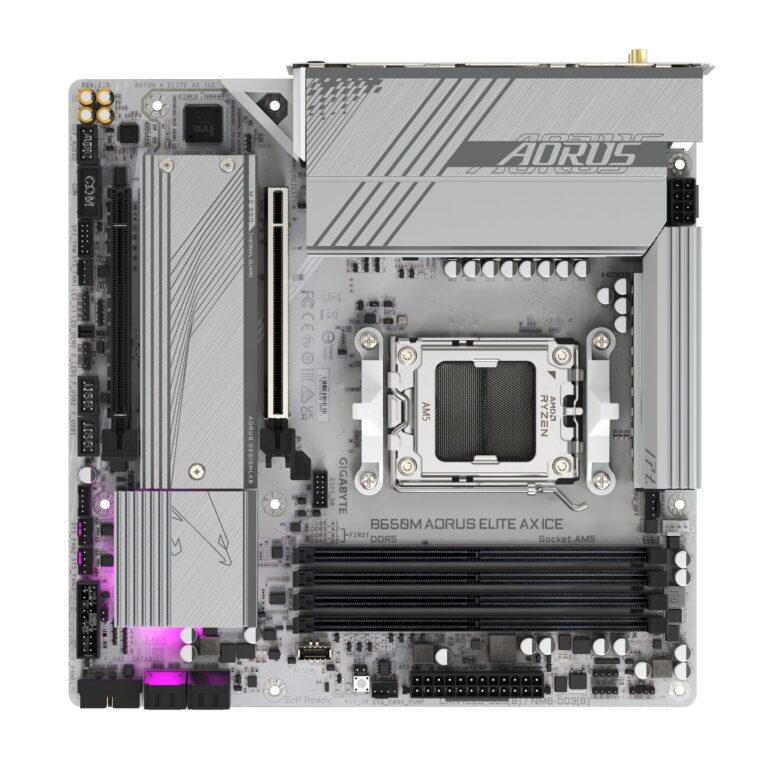 GIGABYTE B650M AORUS Elite AX ICE AM5 LGA 1718 AMD B650 M-ATX Motherboard with 5-Year Warranty, DDR5, 2* M.2, PCIe 5.0, USB 3.2 Gen2X2 Type-C, 2.5GbE LAN, Q-Flash Plus, EZ-Latch - Image 3