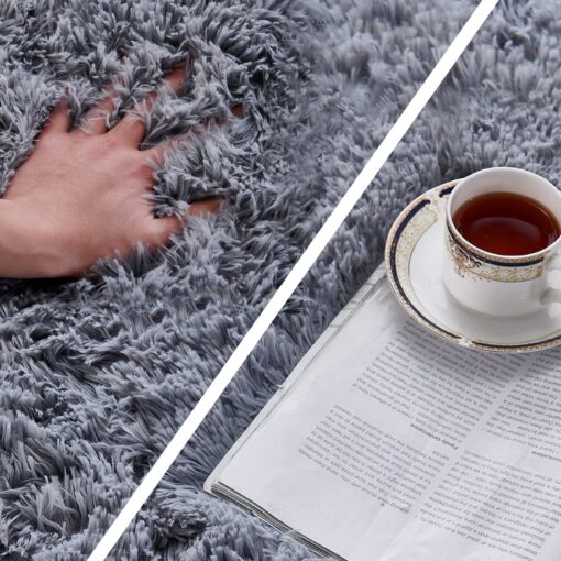 TABAYON Extra Large Shag Area Rug, 9x12 Feet Grey Indoor Ultra Soft Plush Rugs for Living Room, Non-Skid Modern Nursery Faux Fur Rugs for Home Decor - Image 5