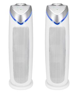 GermGuardian Air Purifier with HEPA 13 Filter, Removes 99.97% of Pollutants, Covers 743 Sq. Foot Room in 1 Hour, UV-C Light Helps Reduce Germs, 22 Inch, 2-Pack, White, AC4825W2PK