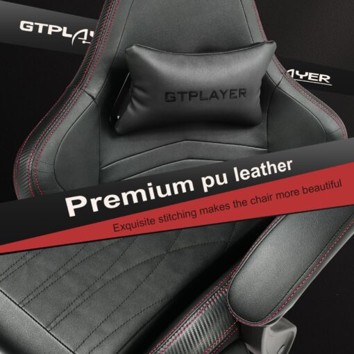 GTPLAYER Chair Computer Gaming Chair (Leather, Red) - Image 6