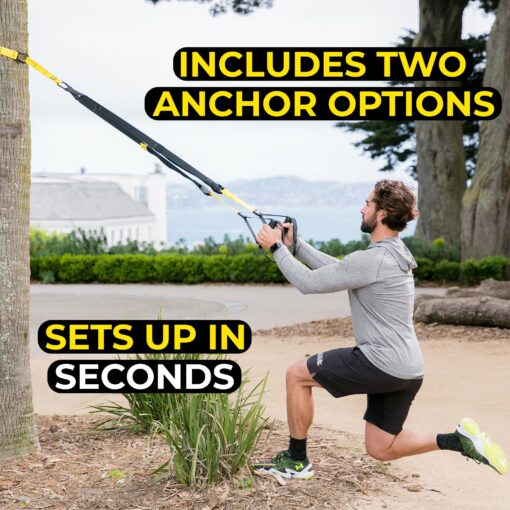 TRX All-in-ONE Suspension Training System: Full Body Workouts for Your Home Gym, Travel, and Outdoors | Includes Indoor & Outdoor Anchors, Workout Guide and Video Downloads - Image 7