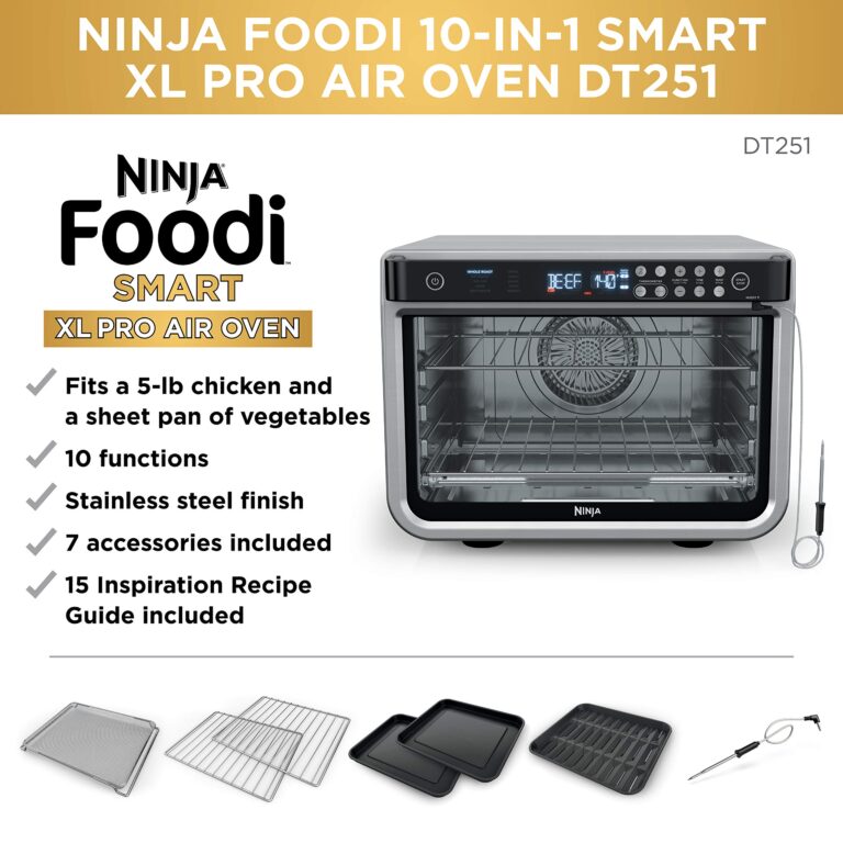 NINJA DT251 Foodi 10-in-1 Smart Air Fry Digital Countertop Convection Toaster Oven with Thermometer XL Capacity and a Stainless Steel Finish (Renewed) - Image 5