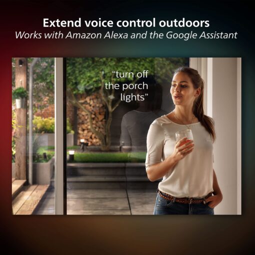 Philips Hue Lucca Outdoor Smart Wall Light, Black - E26 White and Color Ambiance LED Color-Changing Bulbs - 2 Pack - Requires Hue Bridge - Control with Hue App and Voice - Weatherproof - Image 4