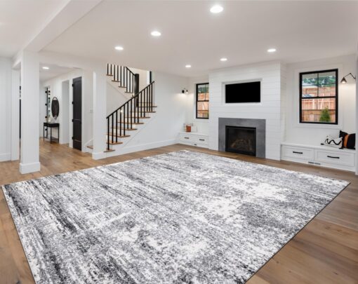 Keen Home Design Area Rugs - 9x12 Non-Shedding, Abstract Rugs for Kitchen, Living Room, Bedroom, Dining Room, Entryway - Size: 9'2" x 11'11", Abstract Cream/Grey