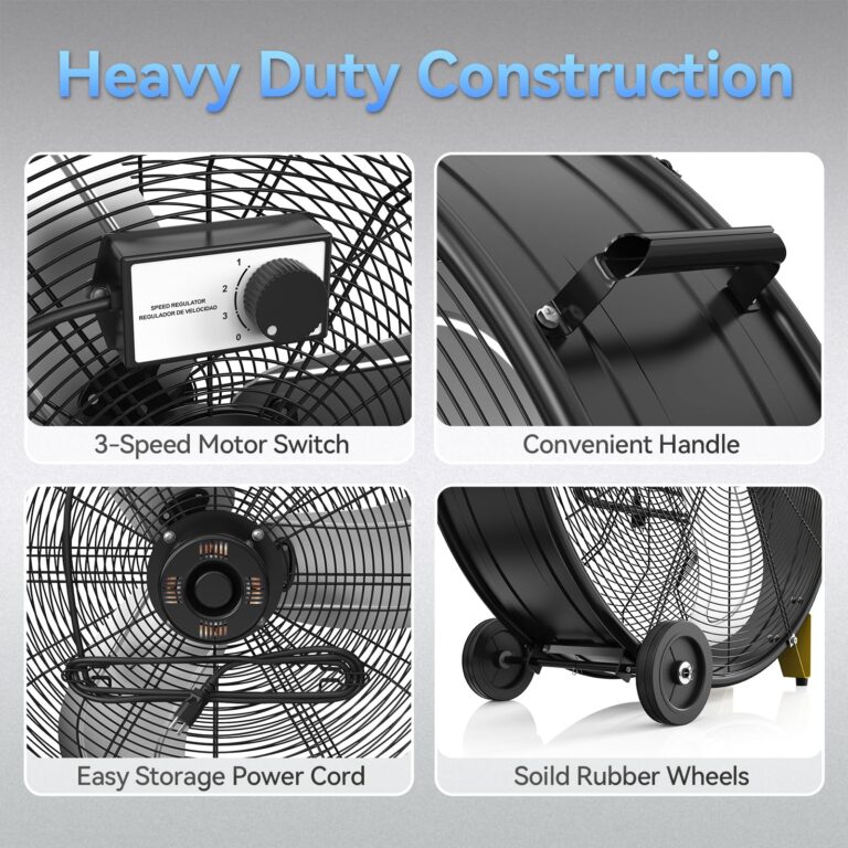 CCGIRU 14000 CFM 30" High Velocity Industrial Drum Fan, 3-Speed Heavy Duty Industrial Shop Fan for Warehouse, Workshops, Garage, Factory and Basement - UL Safety Listed - Image 6
