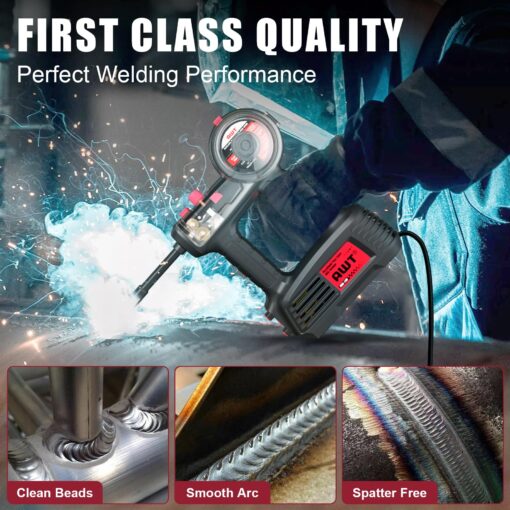 AWT 100A Handheld MIG Welder Machine,110V Flux Core MIG Welder Machine,Portable Gasless MIG Welding Machine,Hand Held Inverter Wire Feed Welder - Image 4