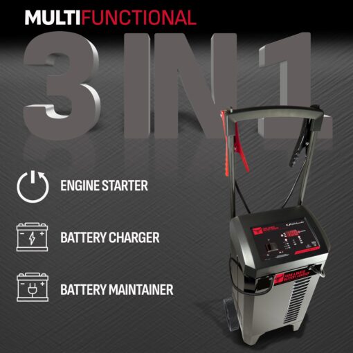 Schumacher Electric Farm and Ranch Wheeled Battery Charger and Engine Starter, FR01336, 4-in-1, Fully Automatic, 250 Cranking Amps, 50 Amp Boost Mode, 6V, 12V, for Car, Truck, Marine - Image 7