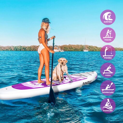 FunWater Inflatable 10'6×33"×6" Ultra-Light (17.6lbs) SUP for All Skill Levels Everything Included with Stand Up Paddle Board, Adj Floating Paddles, Pump, ISUP Travel Backpack, Leash,Waterproof Bag - Image 2