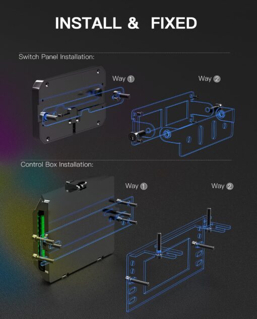 RGB 8 Gang Switch Panel, Marine Switch Panel Box, Multifunction Offroad Light Switch Panel, Wireless Auxiliary LED Switch Pod for 12V/24V Car Truck Jeep SUV Boat Marine, Waterproof, Phone Control - Image 3