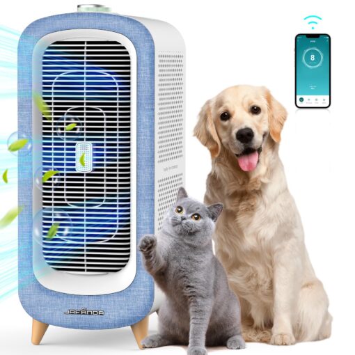 Jafända Large Air Purifiers for Home Pets, Pet Air Purifier up to 2105ft², Air Purifier for Allergies, True HEPA Air Filter Captures 99.97% of Pet Dander/Hair/Odors, Quiet Air Cleaner for Bedroom