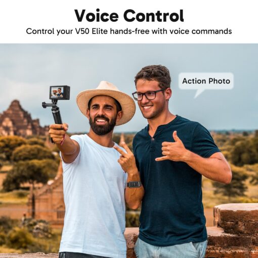 AKASO V50 Elite 4K60fps Action Camera with 128GB MicroSDXC U3 Memory Card Accessories Kit Bundle Voice Control EIS 131 feet Waterproof Camera 8X Zoom Remote Control - Image 5