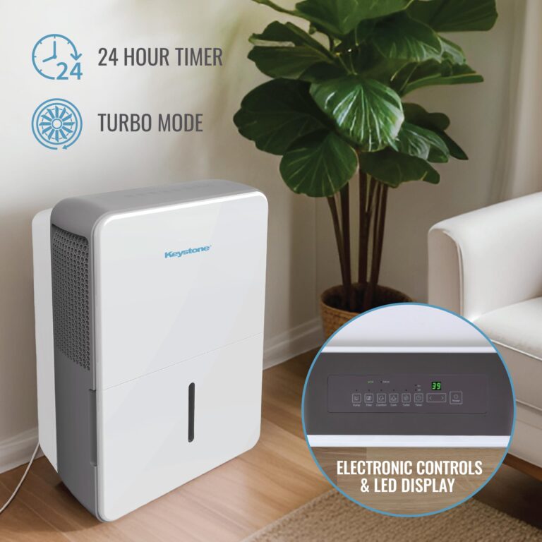 Keystone Energy Star 22-Pint Portable Dehumidifier,115V, Dehumidifier for Large Rooms up to 1,500 Sq.Ft. with Auto-Shutoff & Timer, Quiet Home Dehumidifier and Moisture Absorber - Image 2