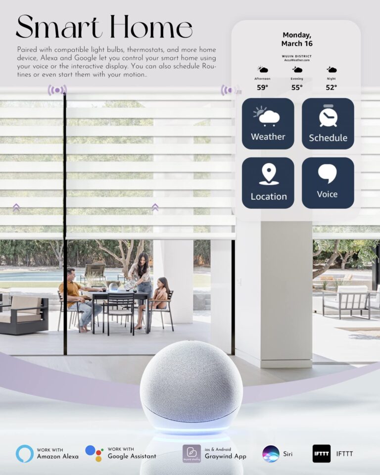 Graywind Motorized Zebra Blinds Compatible with Alexa Google WiFi Hardwired Smart Horizontal Window Blind Remote Control Light Filtering Electric Window Shades with Valance, Customized Size (Coffee) - Image 7