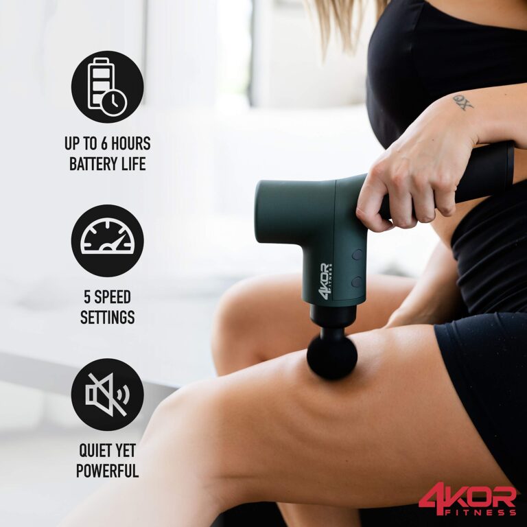 4KOR Fitness Muscle Percussion Massage Gun, Deep Tissue Vibration Massager, Rechargeable Handheld Stimulation, Ultra Quiet - Image 8