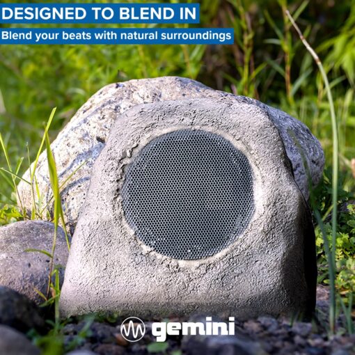 Gemini Sound GHRK-500LTMS-PR: Portable Solar-Powered Bluetooth Rock Speakers Pair with Multi-Link, Weather-Resistant Design for Outdoor Entertainment, Wireless Connectivity, and Ambient LED Lighting - Image 6