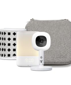 Nanit Travel Light Bundle Pro Camera with Portable Flex Stand, Sound + Light Audio Monitor & Baby Night Light, and Travel Case - Gray Oxford Edition