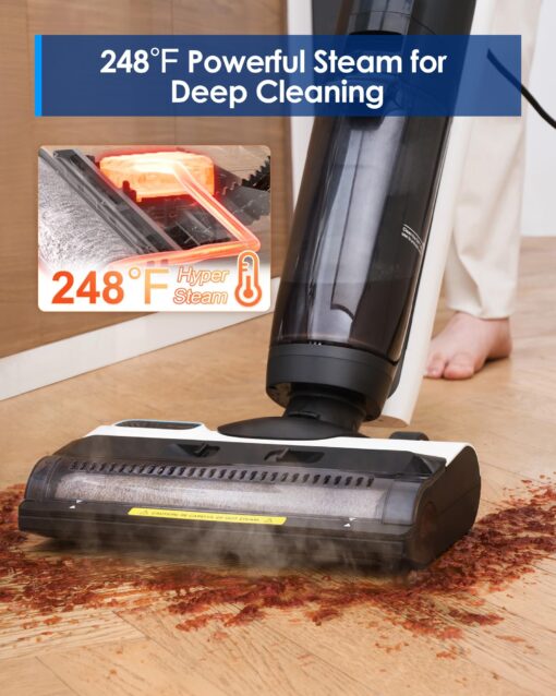Tineco iFLOOR 5 Steam Corded Wet Dry Vacuum All-in-one, Steam Mop Hardwood Floor Cleaner Great for Sticky Messes, 248℉ High-temp Steam, Self-cleaning with steam - Image 8
