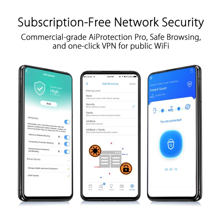 ASUS ZenWiFi XT9 AX7800 Tri-Band WiFi6 Mesh WiFiSystem (1Pack), 802.11ax, up to 2850 sq ft & 4+ Rooms, AiMesh, Lifetime Free Internet Security, Parental Controls, 2.5G WAN Port, UNII 4, Charcoal - Image 7